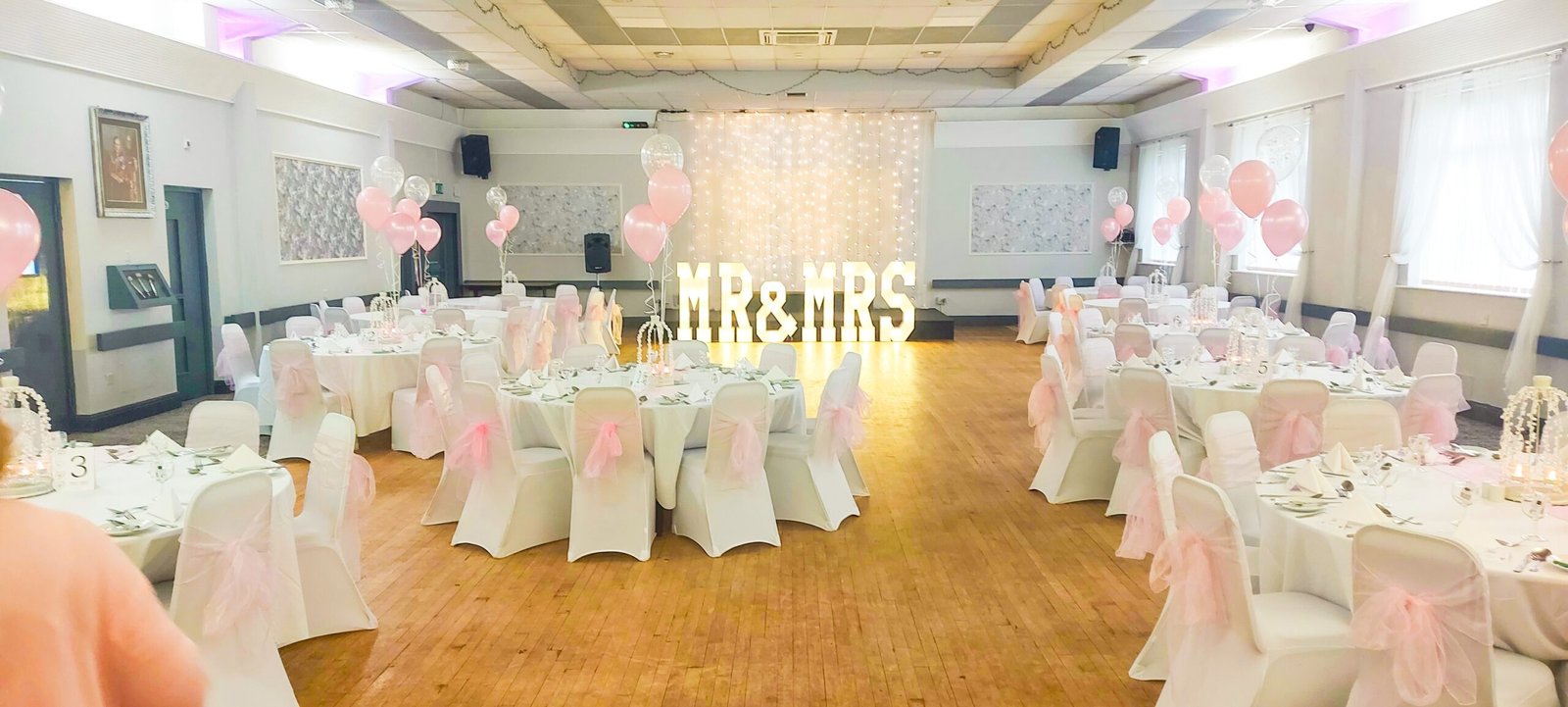 Light up letters at venue setup