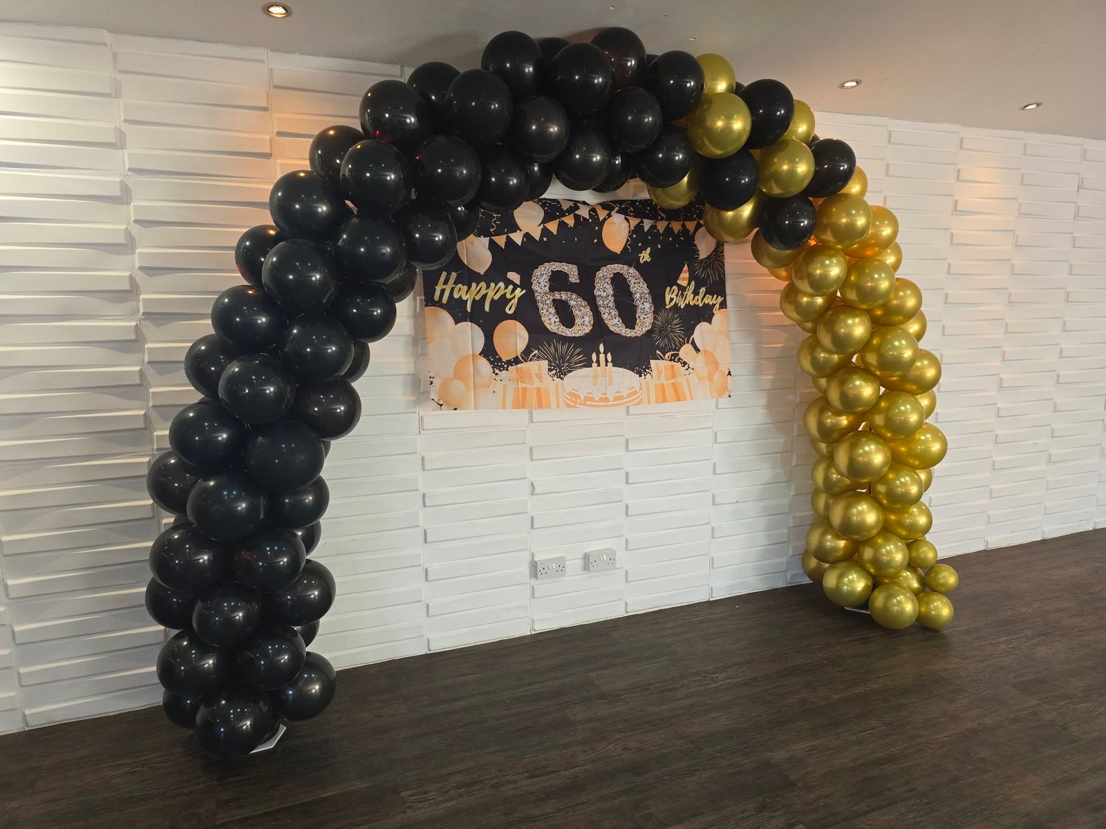 60th birthday balloon display